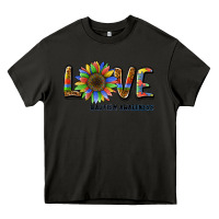 Asphalt love sunflower autism awareness Heavy Core Tee - BarkalooDesign