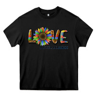 Black love sunflower autism awareness Heavy Core Tee - BarkalooDesign