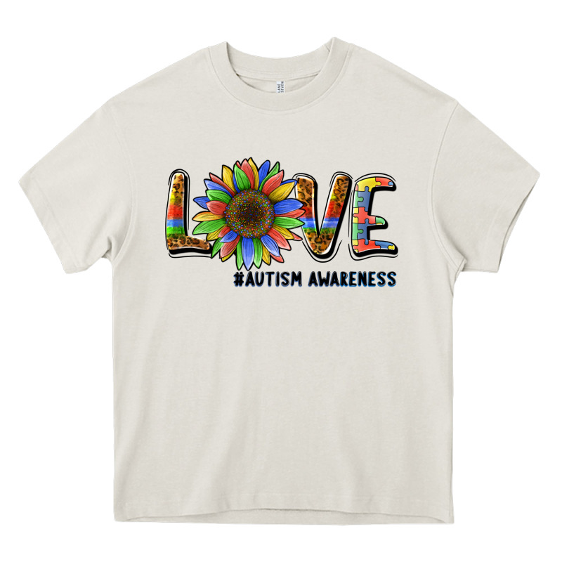 Love Sunflower Autism Awareness Heavy Core Tee by BarkalooDesign | Teevron
