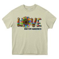 Mossy love sunflower autism awareness Heavy Core Tee - BarkalooDesign