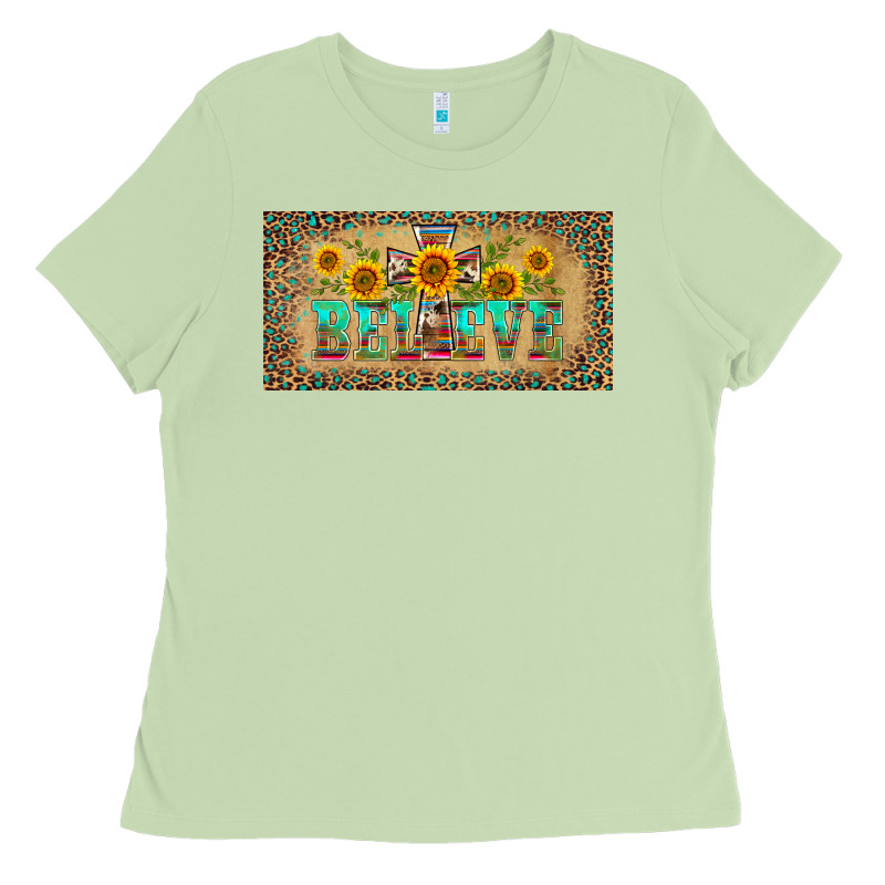 Western Believe Leopard Aztek License Plate Template Ladies Tee by BarkalooDesign | Teevron