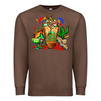 Chestnut Mexican Cold Drink With Cactus Sombrero And Tequil Premium Sweatshirt - FaDigitalArtStudio