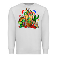 Dove Grey Mexican Cold Drink With Cactus Sombrero And Tequil Premium Sweatshirt - FaDigitalArtStudio