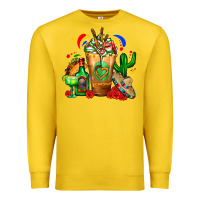 Lemon Mexican Cold Drink With Cactus Sombrero And Tequil Premium Sweatshirt - FaDigitalArtStudio