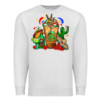 Oatmeal Heather Mexican Cold Drink With Cactus Sombrero And Tequil Premium Sweatshirt - FaDigitalArtStudio