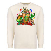 Sandshell Mexican Cold Drink With Cactus Sombrero And Tequil Premium Sweatshirt - FaDigitalArtStudio
