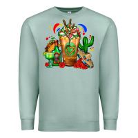 Seafoam Mexican Cold Drink With Cactus Sombrero And Tequil Premium Sweatshirt - FaDigitalArtStudio