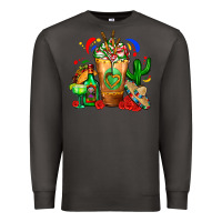 Smoke Mexican Cold Drink With Cactus Sombrero And Tequil Premium Sweatshirt - FaDigitalArtStudio