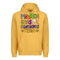 Mustard mardi gras drinking team with glasses olivia Premium Hoodie - OliviaCreatesArt