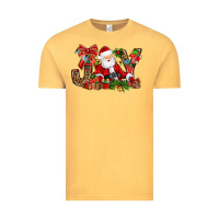 Vintage Mustard joy christmas with santa bbs Vintage Tee - BundleAndBundleShop