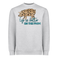 Heather Grey Life is Better on the Farm Heavyweight Sweatshirt - Bettercallsaul