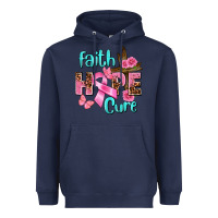 Navy Faith hope cure Breast Cancer Heavyweight Hoodie - FaDigitalArtStudio