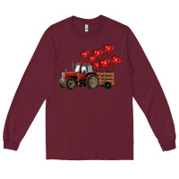 Burgundy farm tractor Long Sleeve Tee - RanaPortraitStore