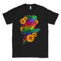 Black LGBTQ+ Lightnin' Bolt With Sunflower Classic Tee - BundleAndBundleShop