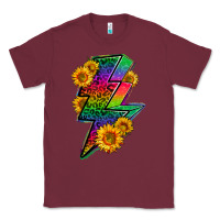 Burgundy LGBTQ+ Lightnin' Bolt With Sunflower Classic Tee - BundleAndBundleShop