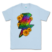 Dusty Blue LGBTQ+ Lightnin' Bolt With Sunflower Classic Tee - BundleAndBundleShop
