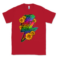 Red LGBTQ+ Lightnin' Bolt With Sunflower Classic Tee - BundleAndBundleShop