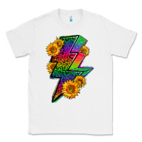 White LGBTQ+ Lightnin' Bolt With Sunflower Classic Tee - BundleAndBundleShop