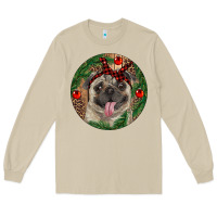 Mushroom Christmas Pug With Leopard Long Sleeve Tee - RanaPortraitStore