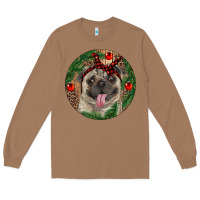 Toasted Coconut Christmas Pug With Leopard Long Sleeve Tee - RanaPortraitStore