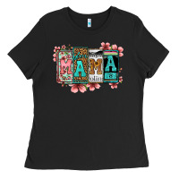Black license letters floral mama Ladies Tee - Jasminsmagicworld