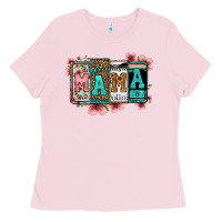 Bubblegum Pink license letters floral mama Ladies Tee - Jasminsmagicworld
