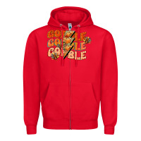 Red gobble gobble gobble Zipper Hoodie - CowGirlArtShop