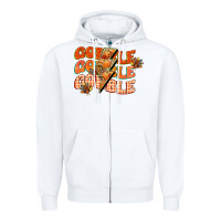 White gobble gobble gobble Zipper Hoodie - CowGirlArtShop