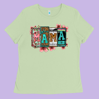 License Letters Floral Mama Ladies Tee Designed By Jasminsmagicworld