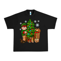 Black Christmas Elf With Gift Urban Heavy Tee - BundleAndBundleShop