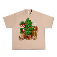 Burro Christmas Elf With Gift Urban Heavy Tee - BundleAndBundleShop