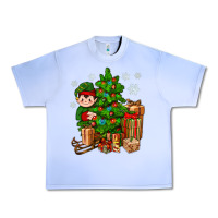 Grape Ice Christmas Elf With Gift Urban Heavy Tee - BundleAndBundleShop