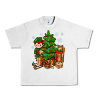 Lunar Rock Christmas Elf With Gift Urban Heavy Tee - BundleAndBundleShop