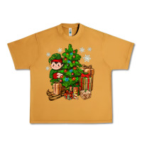 Peanut Butter Christmas Elf With Gift Urban Heavy Tee - BundleAndBundleShop