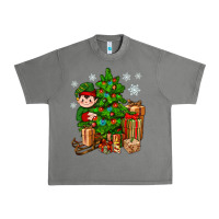 Tornado Christmas Elf With Gift Urban Heavy Tee - BundleAndBundleShop
