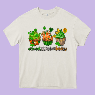 Sweet St Patricks Day Cupcake Heavy Core Tee Designed By Adodesignshop