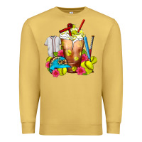 Antique Gold Softball Frappe Coffee Premium Sweatshirt - FaDigitalArtStudio