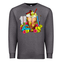 Charcoal Heather Softball Frappe Coffee Premium Sweatshirt - FaDigitalArtStudio