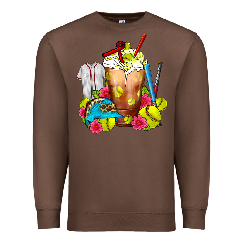 Softball Frappe Coffee Premium Sweatshirt by FaDigitalArtStudio | Teevron