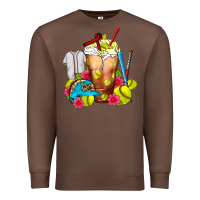 Chestnut Softball Frappe Coffee Premium Sweatshirt - FaDigitalArtStudio