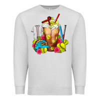 Dove Grey Softball Frappe Coffee Premium Sweatshirt - FaDigitalArtStudio