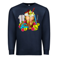 Navy Softball Frappe Coffee Premium Sweatshirt - FaDigitalArtStudio