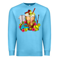 Ocean Blue Softball Frappe Coffee Premium Sweatshirt - FaDigitalArtStudio