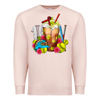 Pale Pink Softball Frappe Coffee Premium Sweatshirt - FaDigitalArtStudio