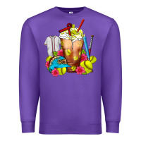 Purple Softball Frappe Coffee Premium Sweatshirt - FaDigitalArtStudio