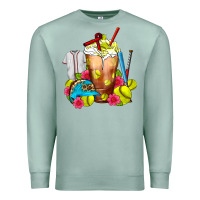Seafoam Softball Frappe Coffee Premium Sweatshirt - FaDigitalArtStudio