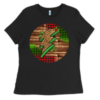 Black leopard lightning bolt Christmas Ladies Tee - Jasminsmagicworld
