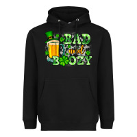 Black St. Patrick's Bad and boozy Heavyweight Hoodie - OliviaCreatesArt