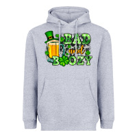 Heather Grey St. Patrick's Bad and boozy Heavyweight Hoodie - OliviaCreatesArt