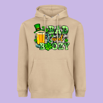 St. Patrick's Bad And Boozy Heavyweight Hoodie Designed By Oliviacreatesart